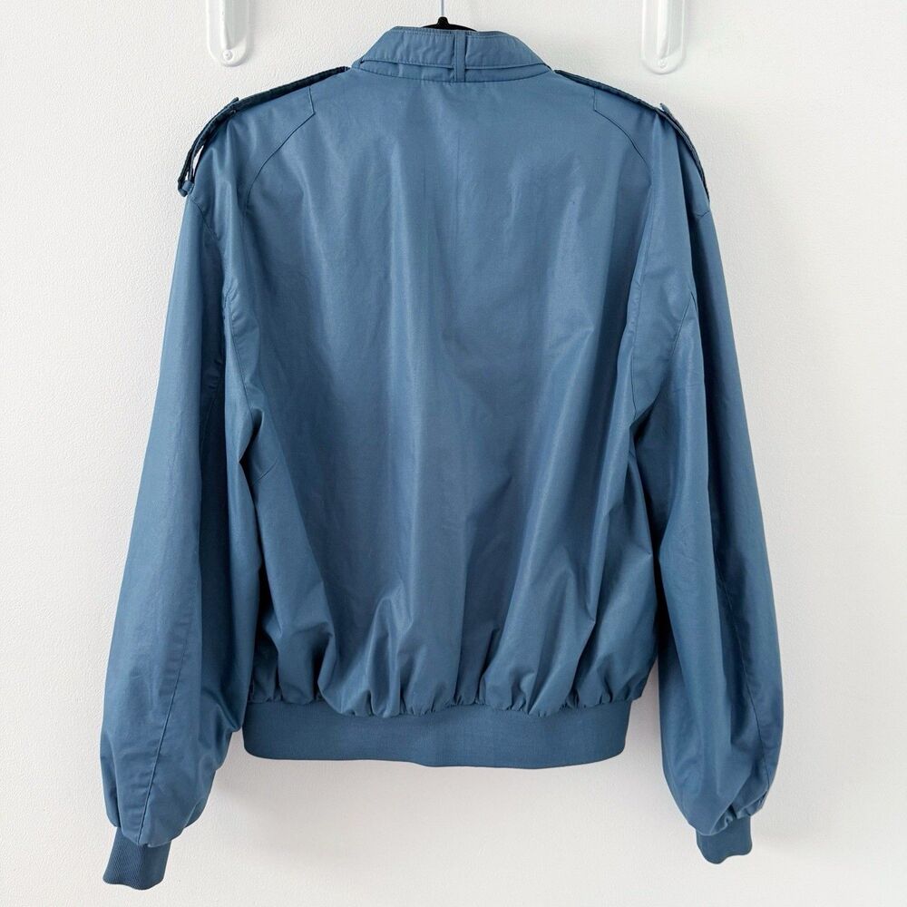 Vtg Members Only Cafe Racer Teal Blue Green Full Zip Bomber Jacket 44 L Large - Picture 15 of 16
